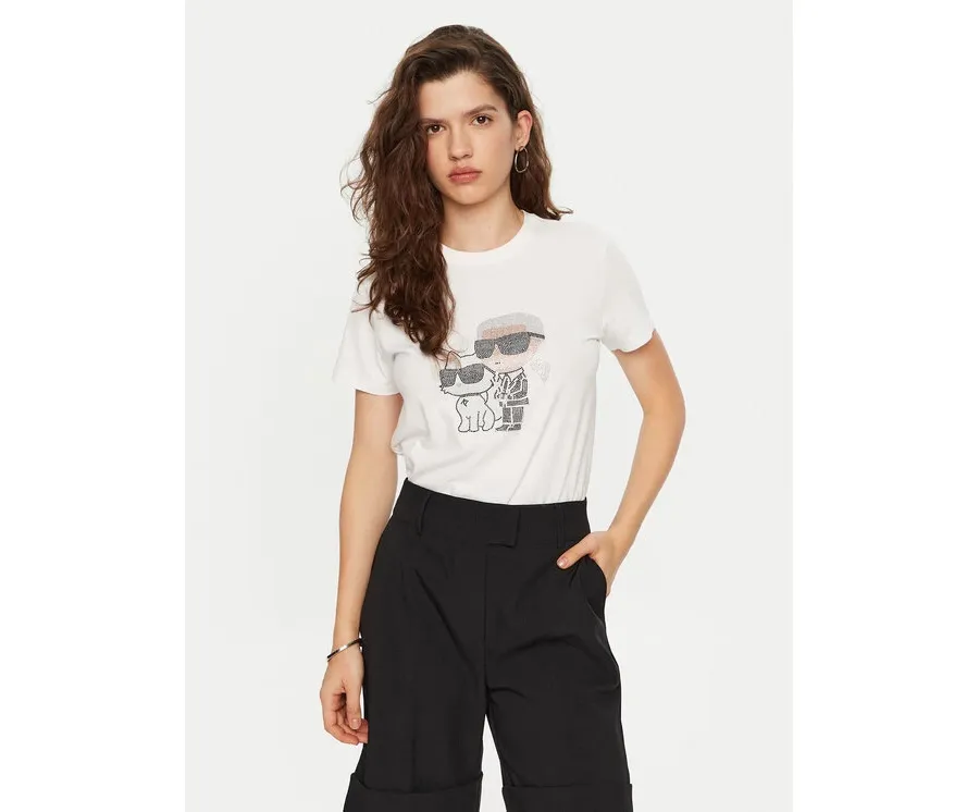 obrazek 1 KARL LAGERFELD T-Shirt A1W17131 Biały Regular Fit