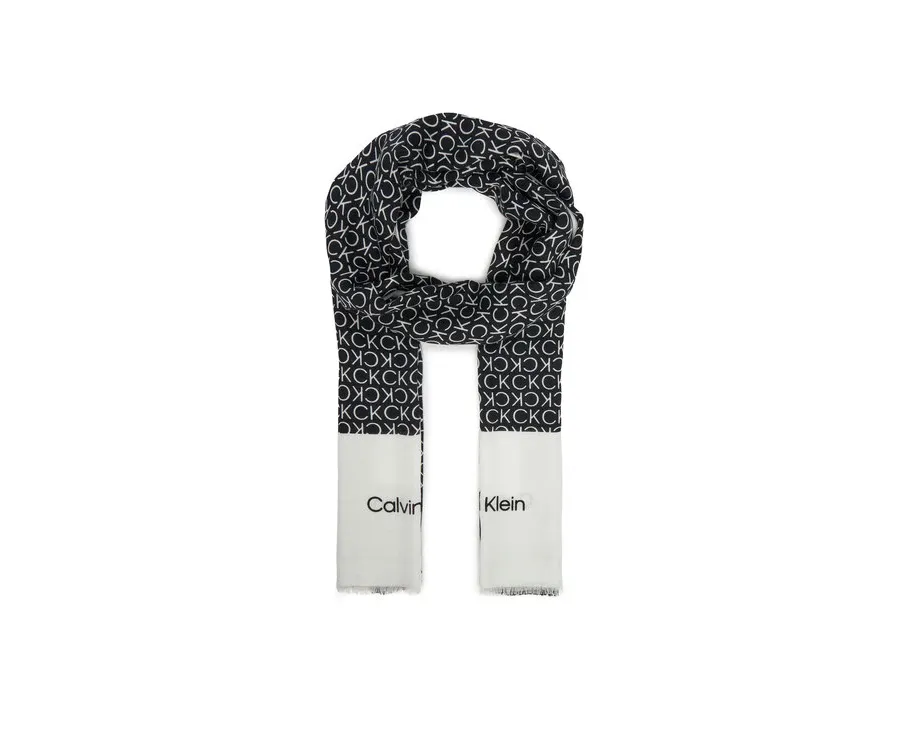 obrazek 1 Calvin Klein Szal Aop Minimal Logo LV04F8053G Czarny