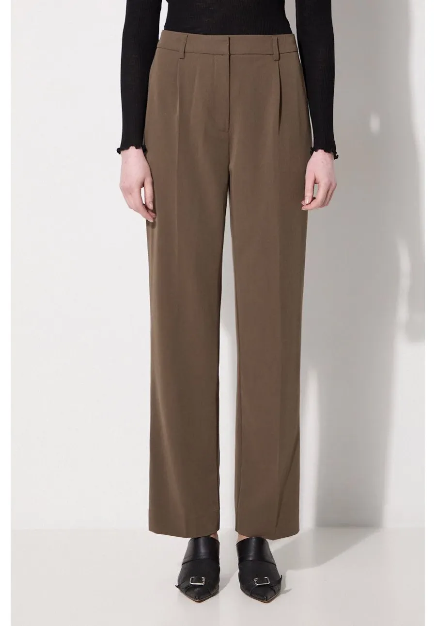 obrazek 1 Samsoe Samsoe spodnie damskie kolor zielony proste high waist
