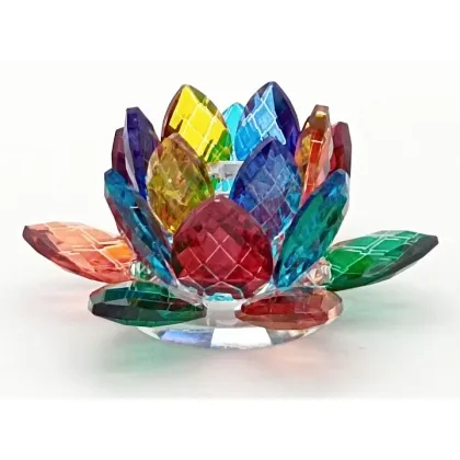 Zdjęcie Ręcznie wykonany świecznik Ninfea z kryształu