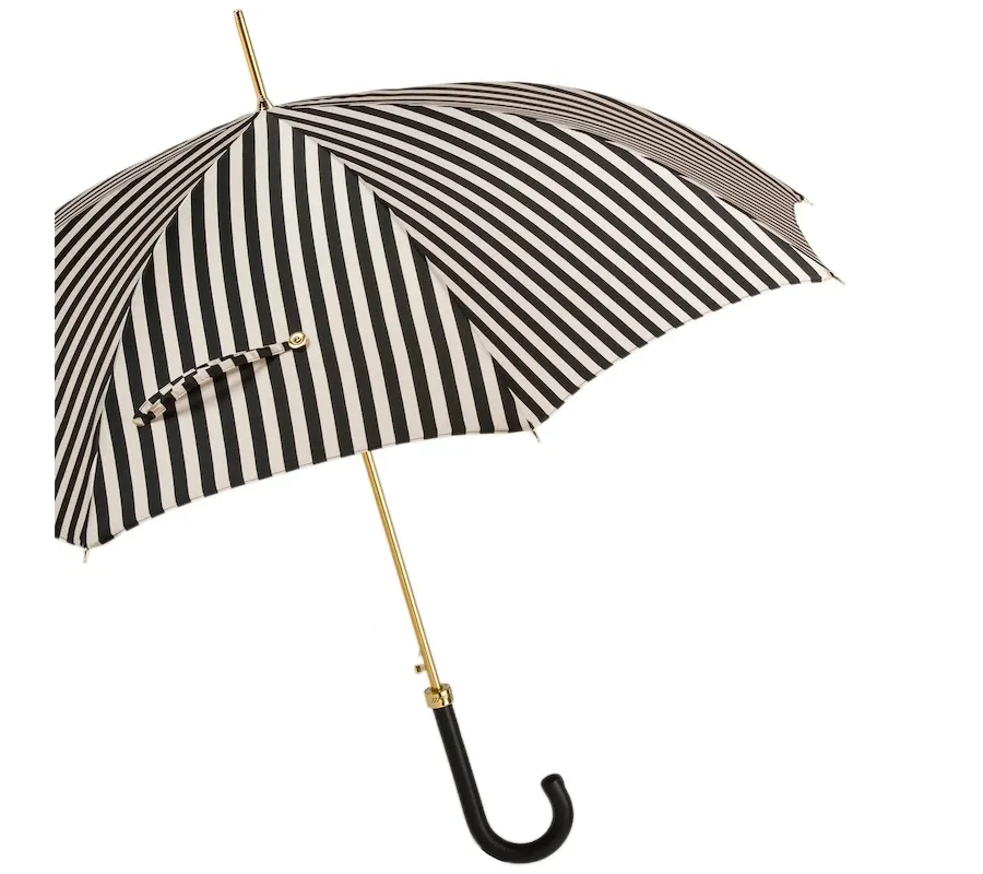 obrazek 7 Stylowy parasol damski w czarno-białe paski – Pasotti