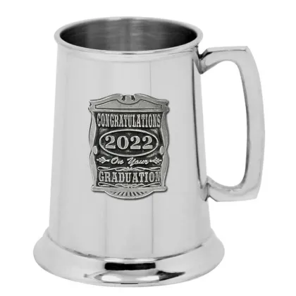 Zdjęcie Cynowy kufel do piwa z emblematem - 13x8 cm
