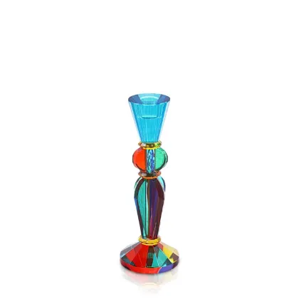 Zdjęcie Niezwykły włoski świecznik ze szkła murano (24 cm)