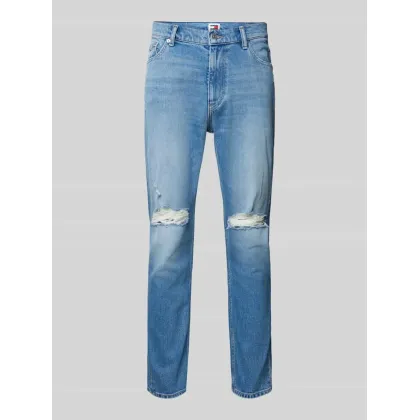 Zdjęcie Jeansy o kroju tapered fit z przetarciami model ‘DAD JEAN’