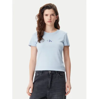 Zdjęcie Calvin Klein Jeans T-Shirt Gradient Monologo J20J225252 Błękitny Slim Fit
