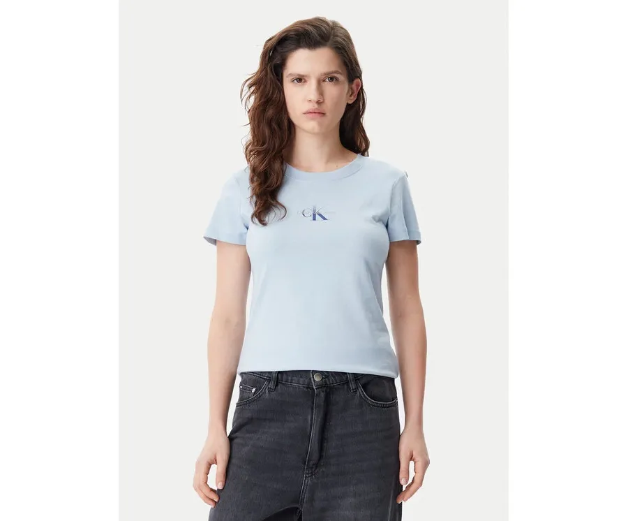 obrazek 1 Calvin Klein Jeans T-Shirt Gradient Monologo J20J225252 Błękitny Slim Fit
