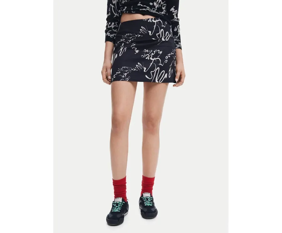 obrazek 1 Desigual Spódnica mini 25SWFW03 Czarny Regular Fit