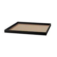 Zdjęcie Stylowa taca Mondo 35x35xH3 cm ze skóry w kolorze cappuccino