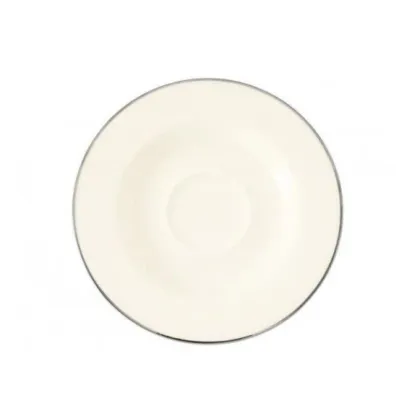 Zdjęcie Stylowy porcelanowy spodek ze srebrną obwódką w stylu klasycznym – Tettau