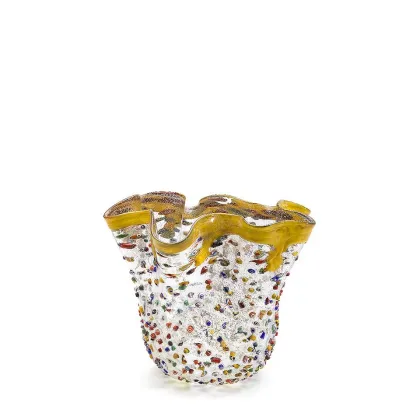 Zdjęcie Designerski wazon z kolorowego szkła murano (14 cm)