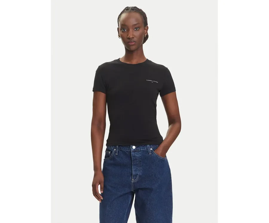 obrazek 1 Tommy Jeans T-Shirt Linear DW0DW21164 Czarny Slim Fit