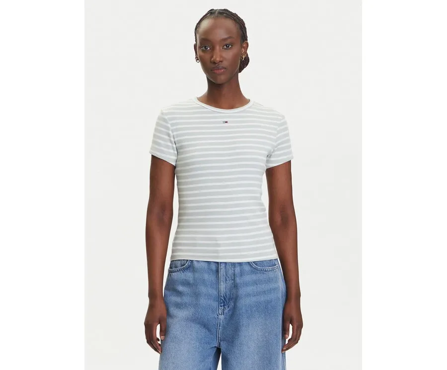 obrazek 1 Tommy Jeans T-Shirt Essential DW0DW17383 Zielony Slim Fit