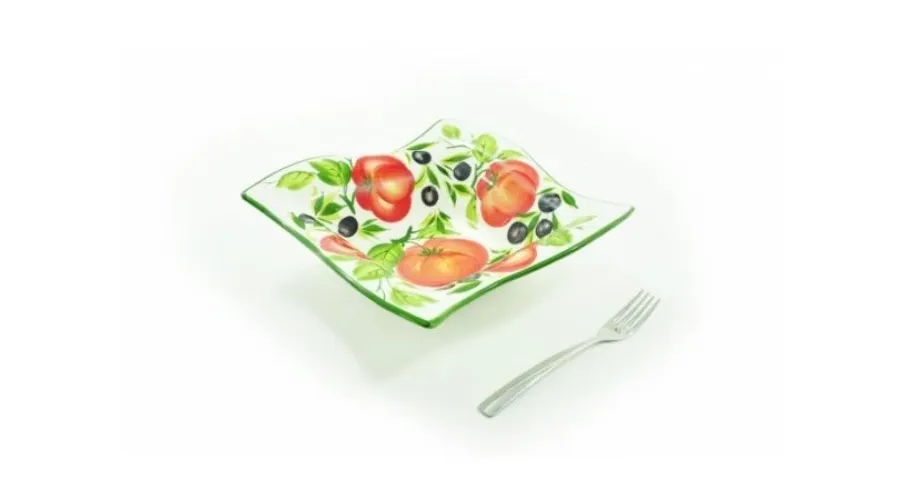 obrazek 2 Duża kwadratowa miska w kształcie fali w stylu wiejskim - Le Ceramiche