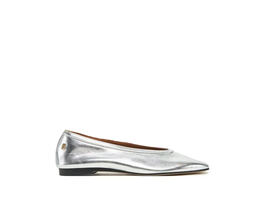 obrazek 1 Tommy Hilfiger Baleriny Soft Metal Lthr Ballerina No Bow FW0FW08601 Srebrny