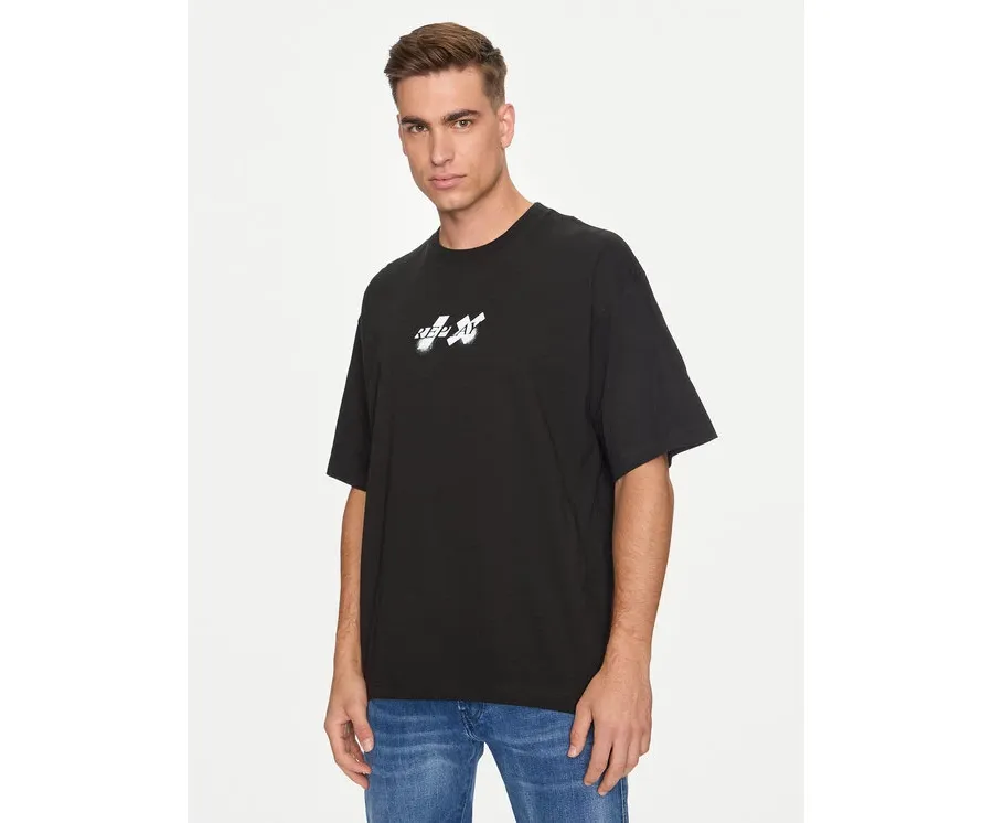 obrazek 1 Replay T-Shirt MMG330.000.23454 Czarny Oversize REPLAY