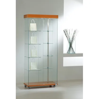 Picture A unique shop window with rotating and fixed shelves