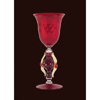 Zdjęcie Zjawiskowy złoty kielich ze szkła Murano