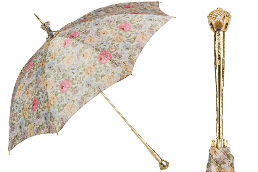 obrazek 1 Piękny parasol damski zdobiony wyjątkowym motywem kwiatowym – Pasotti