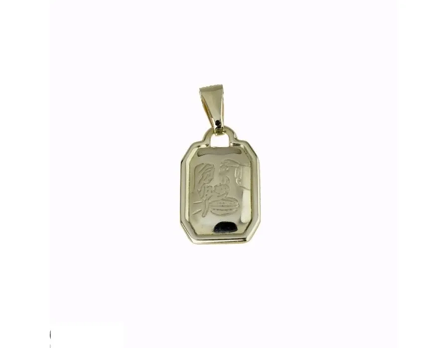 obrazek 1 Luksusowy złoty medalik chrzest wym.17x12mm.