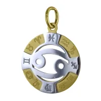 Zdjęcie Zawieszka zodiaku Raka z żółtego i białego złota