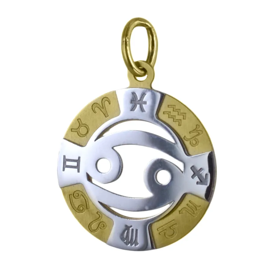 obrazek 1 Zawieszka zodiaku Raka z żółtego i białego złota