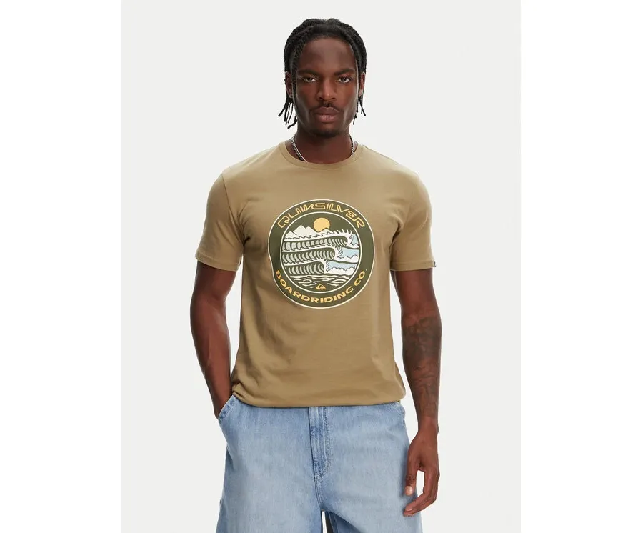 obrazek 1 Quiksilver T-Shirt Ev Three Seas Ss EQYZT08051 Khaki Regular Fit