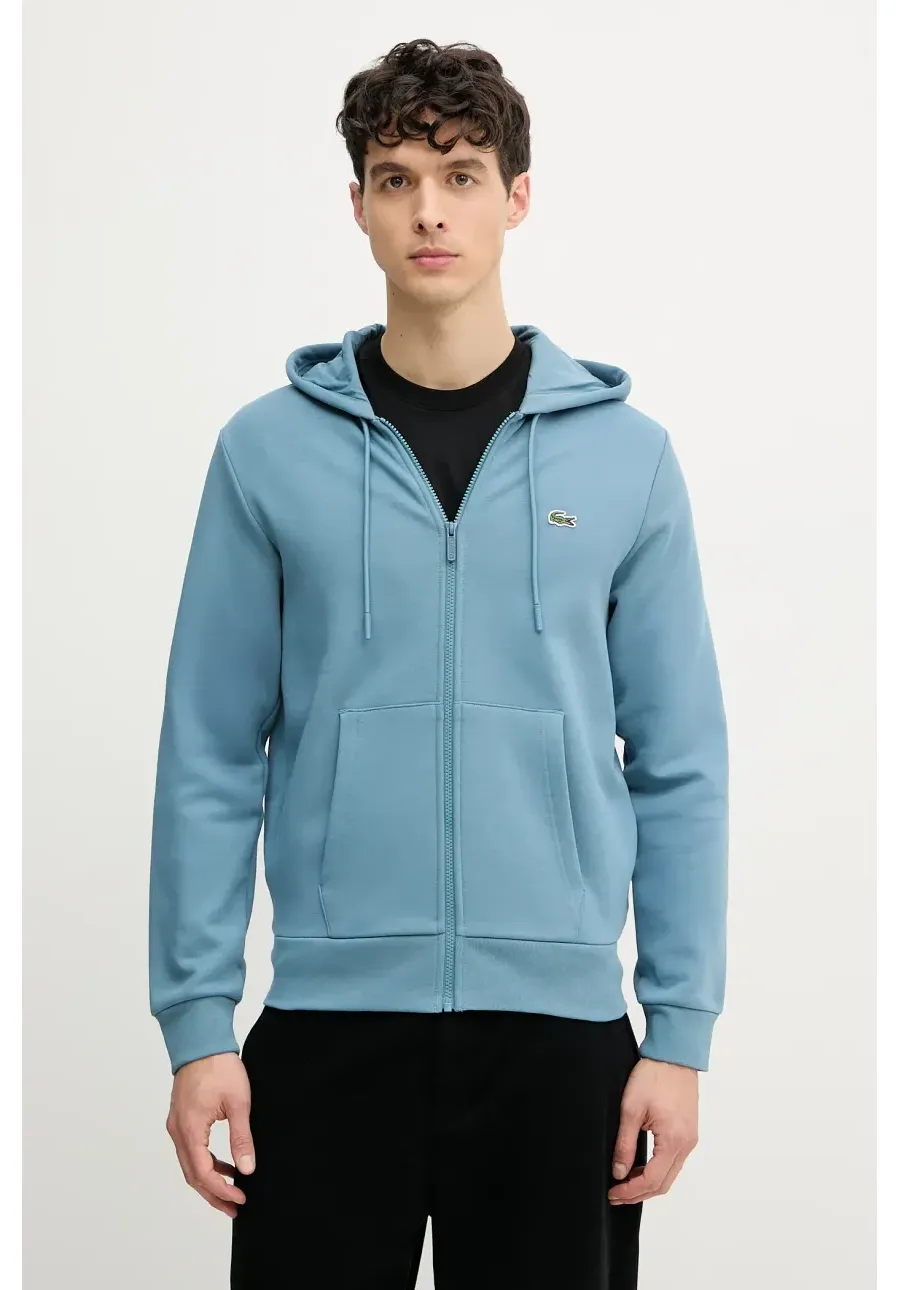 obrazek 1 Lacoste bluza męska kolor niebieski z kapturem gładka