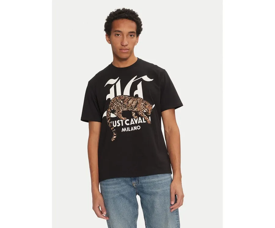 obrazek 1 Just Cavalli T-Shirt 77OAHA02 Czarny Regular Fit