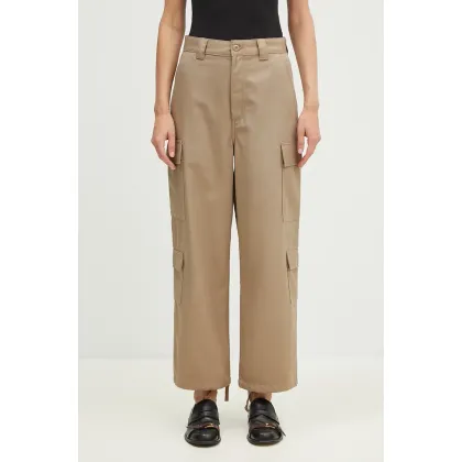 Zdjęcie Carhartt WIP spodnie Kingsley Pant damskie kolor beżowy szerokie high waist I033772.8Y01