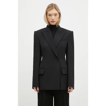 Zdjęcie Sportmax marynarka wełniana Danzica kolor czarny dwurzędowa gładka 2422046014600