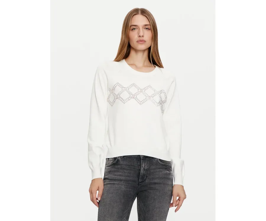 obrazek 1 Liu Jo Sport Sweter TF4286 MS63L Biały Regular Fit