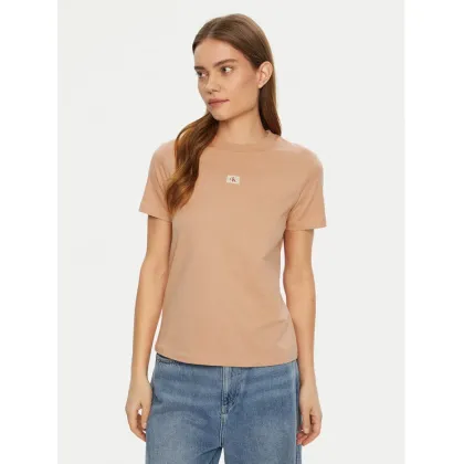 Zdjęcie Calvin Klein Jeans T-Shirt J20J225084 Beżowy Regular Fit