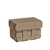 Zdjęcie Stylowy koszyk Bottega 12x19xH13 cm w kolorze cappuccino z plecionymi bokami