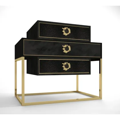 Zdjęcie Czarny ekskluzywny stolik nocny do stylowej sypialni – Muranti