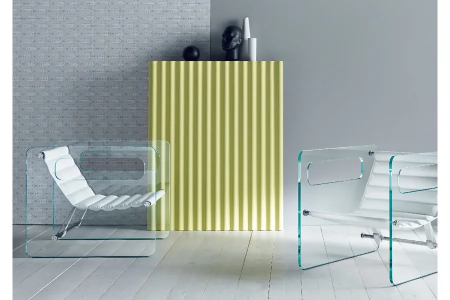 obrazek 1 Stylowy szklany fotel z regulowanym siedziskiem - Tonelli Design