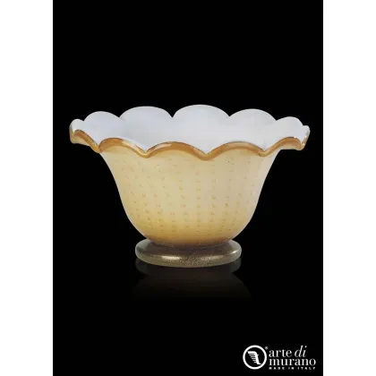 Zdjęcie Designerski złoty dmuchany wazon ze szkła Murano