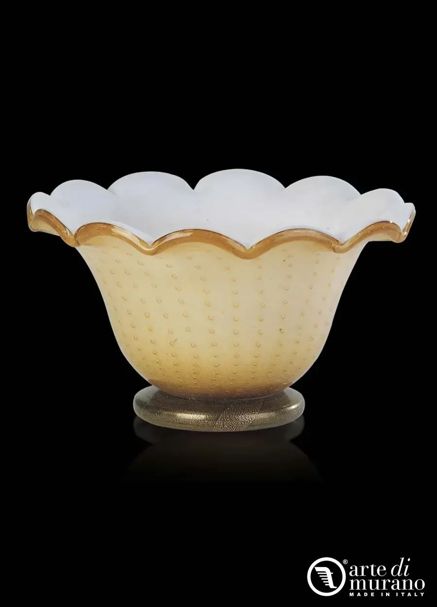 obrazek 1 Designerski złoty dmuchany wazon ze szkła Murano