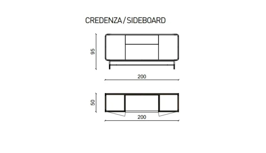 obrazek 2 Designerski kredens/szafka RTV 200x95cm - Ulivi Salotti