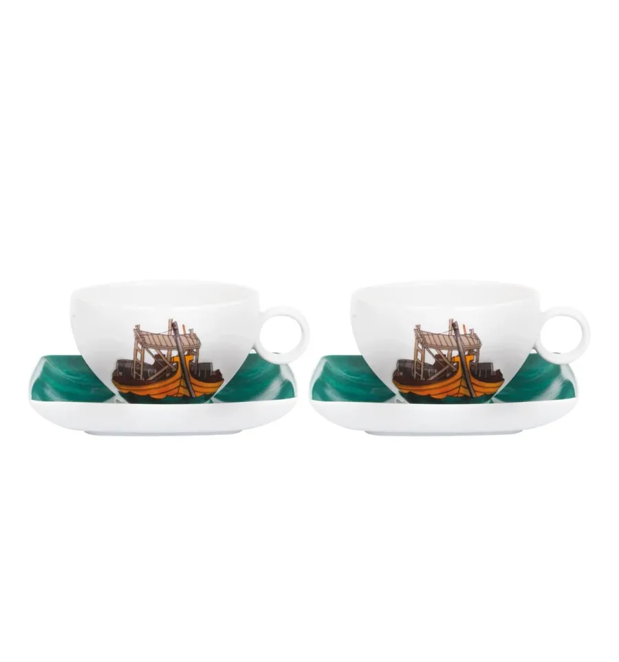 obrazek 1 Cudowny zestaw 2 porcelanowych filiżanek z talerzykami - Vista Alegre