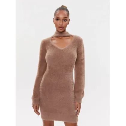 Zdjęcie Guess Sukienka dzianinowa W3BK0Z Z3BS0 Brązowy Slim Fit