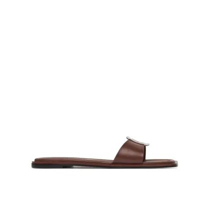 Zdjęcie Calvin Klein Klapki Flat Slide W/Ck Hw Big - Lth HW0HW02482 Brązowy