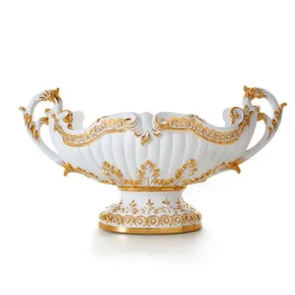 Zdjęcie Włoska barokowa waza z dwoma uchwytami z podstawą wykonana z ceramiki - Ceramiche ML