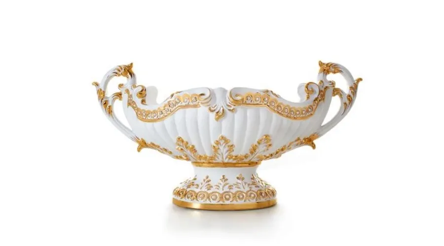 obrazek 1 Włoska barokowa waza z dwoma uchwytami z podstawą wykonana z ceramiki - Ceramiche ML