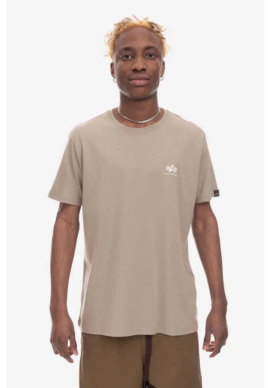 obrazek 1 Alpha Industries t-shirt bawełniany Alpha Industries Basic T Small Logo 188505 679 kolor beżowy gładki 188505.679-BEZOWY