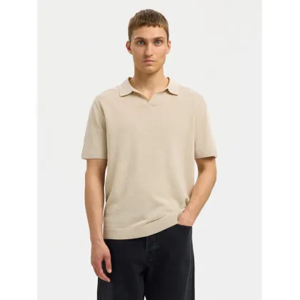 Zdjęcie Selected Homme Polo Mattis 16096197 Beżowy Regular Fit