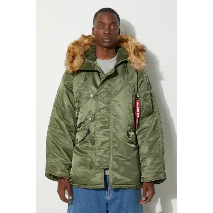 Zdjęcie Alpha Industries kurtka N3B męska kolor zielony zimowa 100106.01