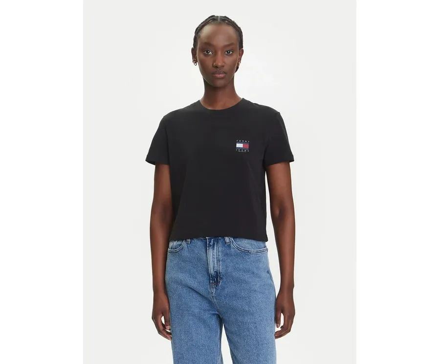 obrazek 1 Tommy Jeans T-Shirt Flag DW0DW21423 Czarny Regular Fit