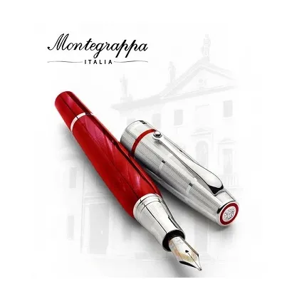 Zdjęcie Red Fountain Pen Miya Argento Celluloid Montegrappa
