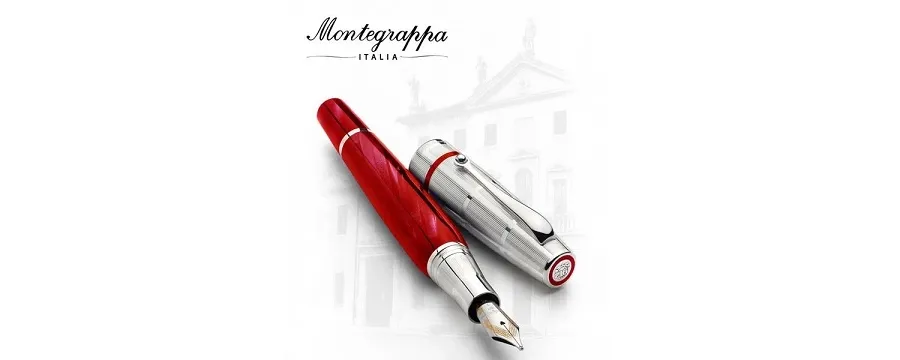 obrazek 1 Red Fountain Pen Miya Argento Celluloid Montegrappa