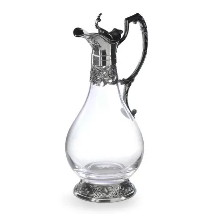 Zdjęcie Stylowa karafka do wina ze szkła i cyny 1,1l